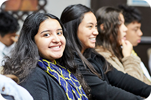 student in chapel